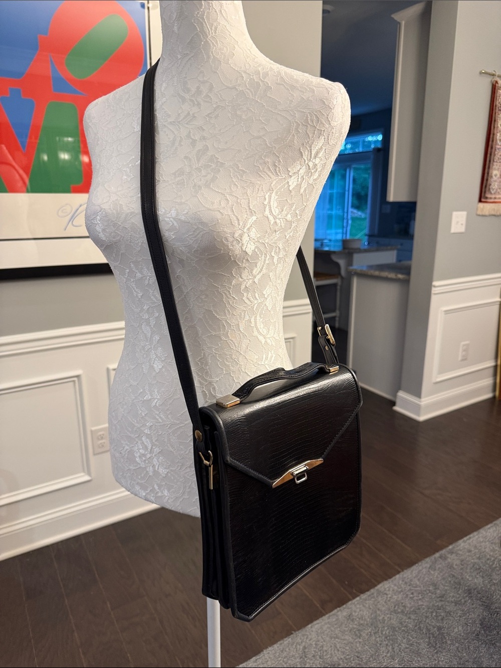 “Greg’s Bag” by Roche Leather Company Vintage Embossed Leather Crossbody